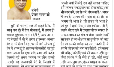 दिव्य विचार: साधु को अपनी साधुता की कसौटी पर खरा उतरना चाहिए- मुनिश्री प्रमाण सागर जी महाराज