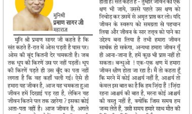 दिव्य विचार: जीवन को सार्थक बनाएं- मुनिश्री प्रमाण सागर जी महाराज